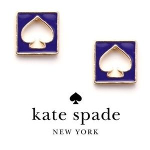 NWT Kate Spade Hole Punch Earrings Navy Blue
